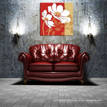 Red Background Big Flower Canvas Printing on MDF board